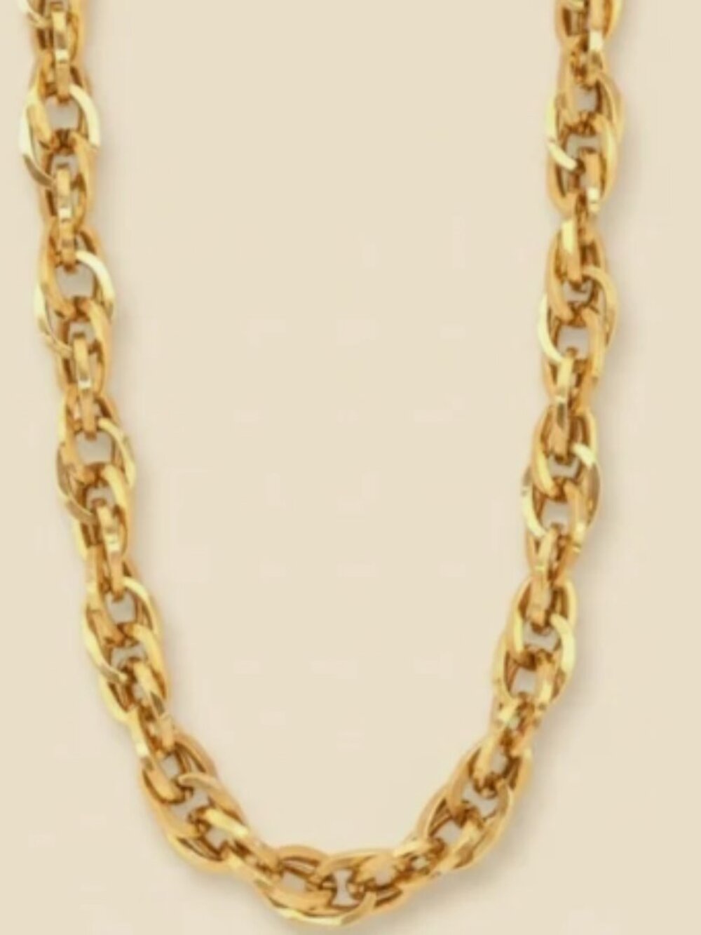 14K Men's Solid Yellow Yellow Gold Oval Link Made in ITALY Necklace
